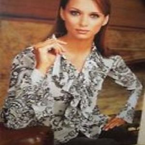 CAbi Ruffle Blouse  #731  Button Front Sheer